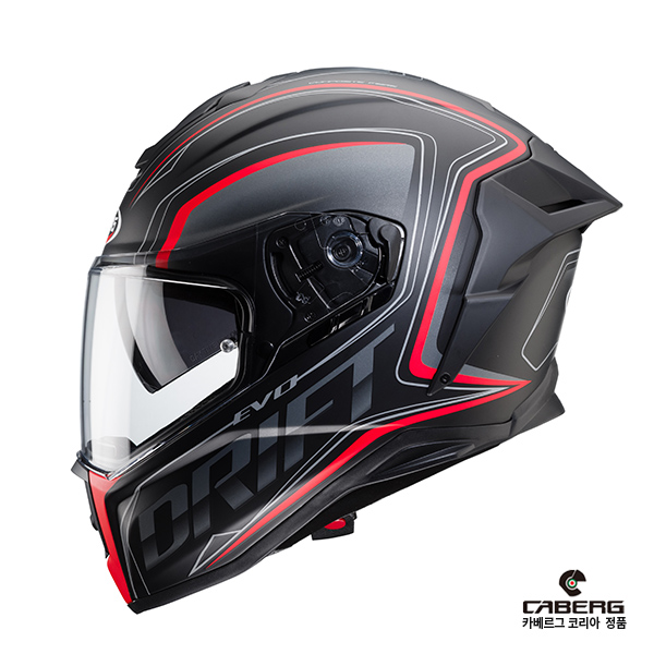 [CABERG] DRIFT EVO INTEGRA MATT BLACK/ANTHRACITE/RED FLUO / 카베르그 드리프트 에보 인테그라 매트 블랙 레드 풀페이스 헬멧